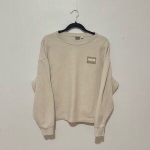 Puma Women's Beige Crew Neck Sweater